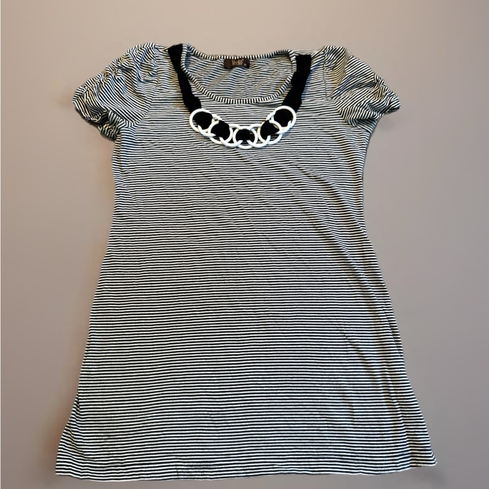 Striped Black and White Women's Top
